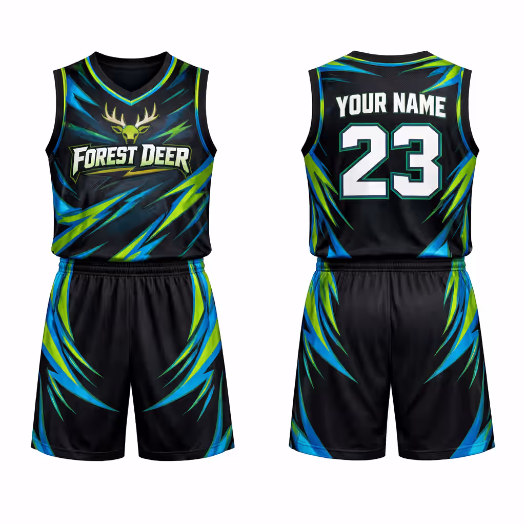 Neo Green Custom Team Uniforms Sublimation Custom Basketball Jersey and Short Super Quick Dry Fit
